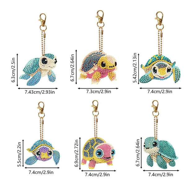 5D Diamond Painting Turtle Pendant 6 Pieces