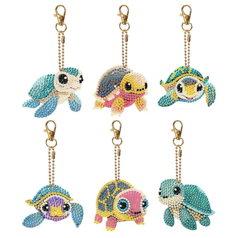 5D Diamond Painting Turtle Pendant 6 Pieces