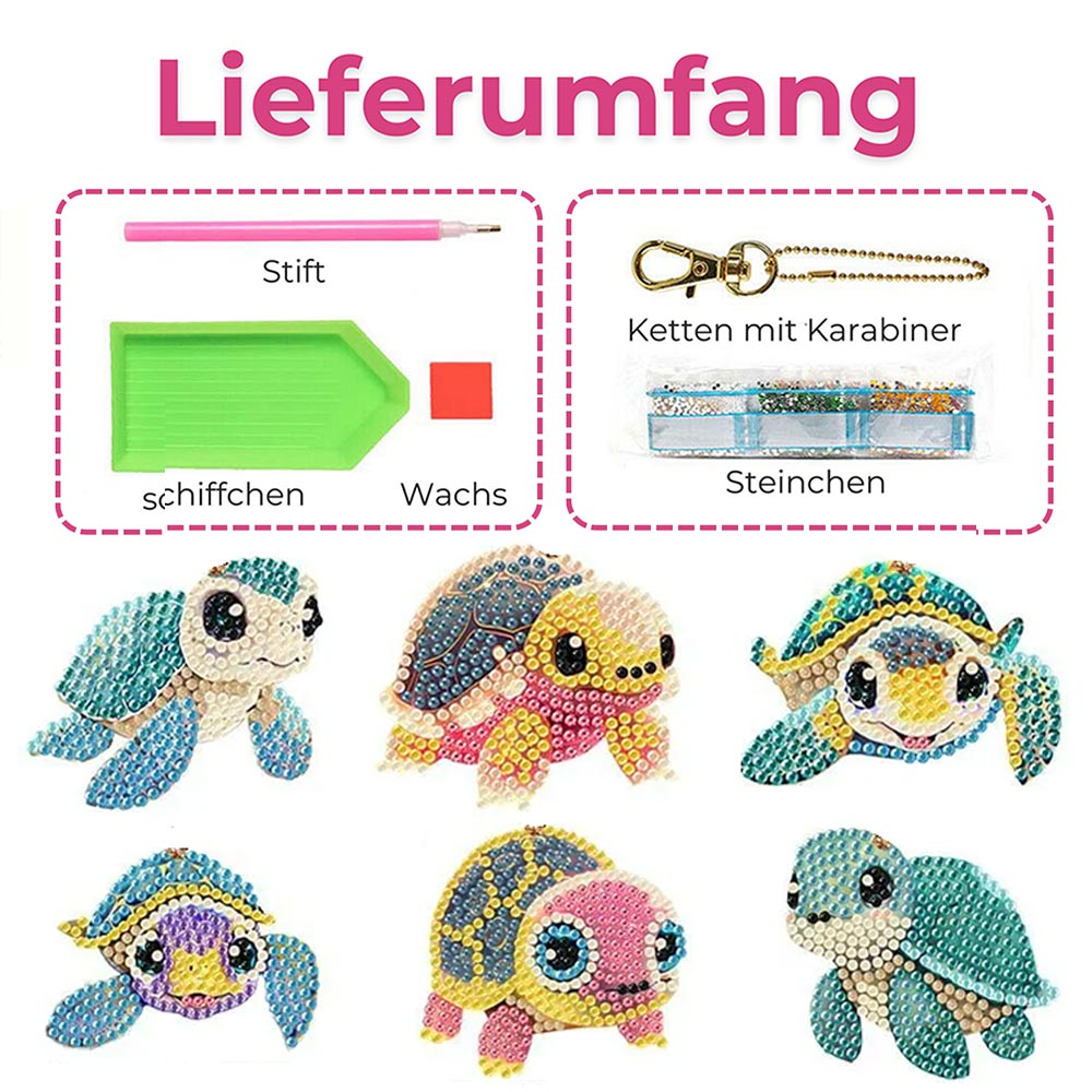 5D Diamond Painting Turtle Pendant 6 Pieces