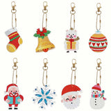 5D Diamond Painting Keychain Set 3 Christmas 8 Pieces