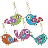 5D Diamond Painting Keychain Birds 5 Pieces