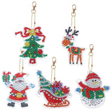 5D Diamond Painting Keychain with Christmas 5 Pieces