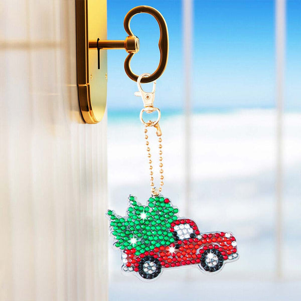 5D Diamond Painting Keychain Christmas 6 Pieces