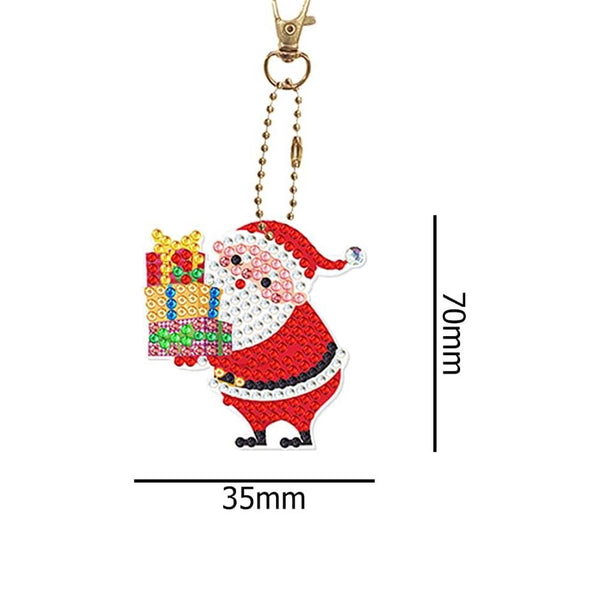 5D Diamond Painting Keychain Christmas 8 Pieces
