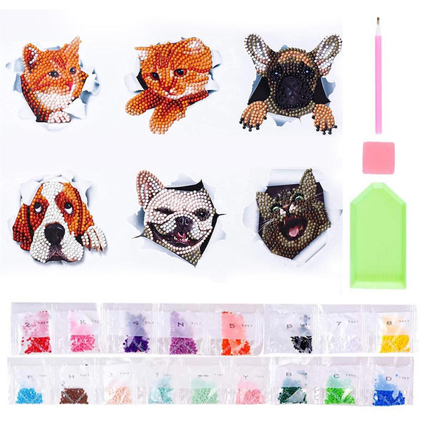 5D Diamond Painting Sticker Set Cats and Dogs Set 2