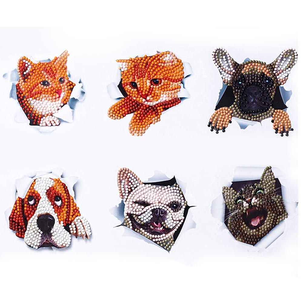 5D Diamond Painting Sticker Set Cats and Dogs Set 2