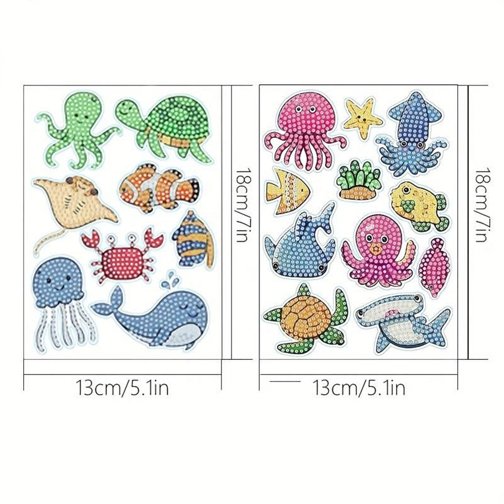 5D Diamond Painting Sticker Set with Sea Animals for Kids