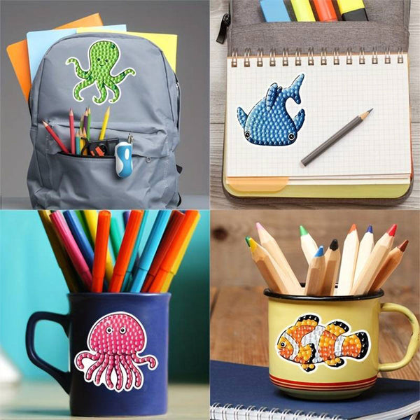 5D Diamond Painting Sticker Set with Sea Animals for Kids