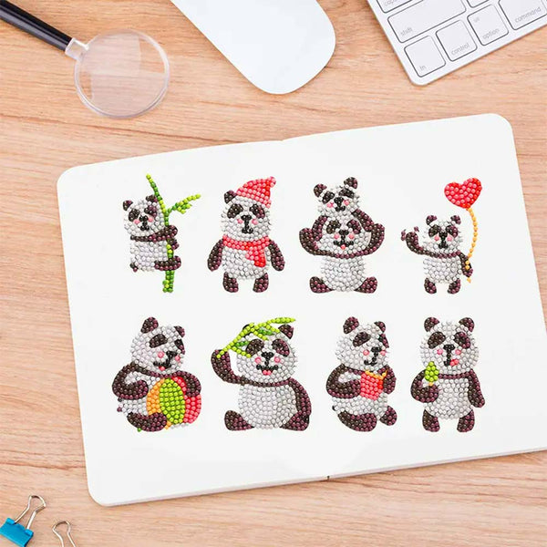 5D Diamond Painting Sticker Set Pandas