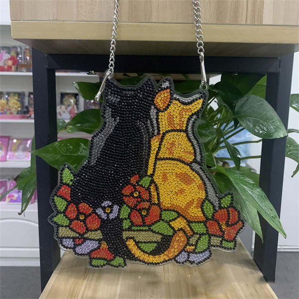 5D Diamond Painting Door Hanger 2 Cats
