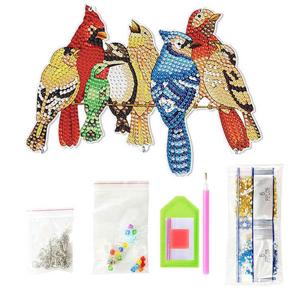 5D Diamond Painting Door Hanger with 7 Birds