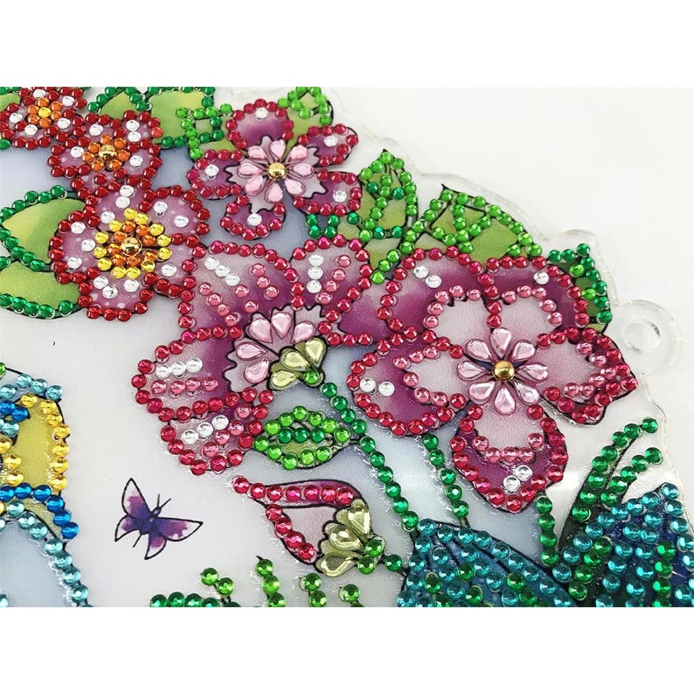5D Diamond Painting Door Hanger Flamingos with LED and Pendant