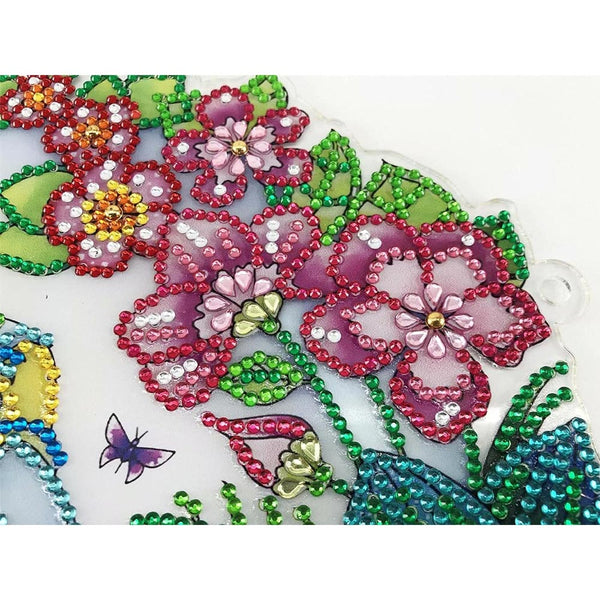 5D Diamond Painting Door Hanger Flamingos with LED and Pendant