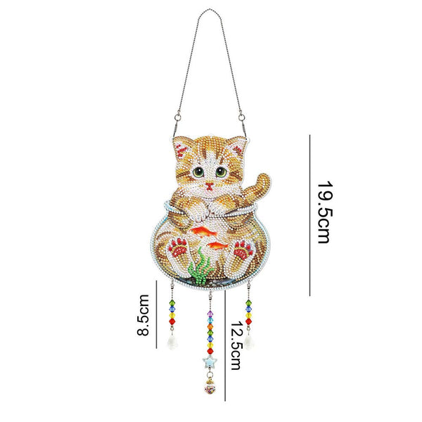 5D Diamond Painting Car Hanging Kitten in Aquarium