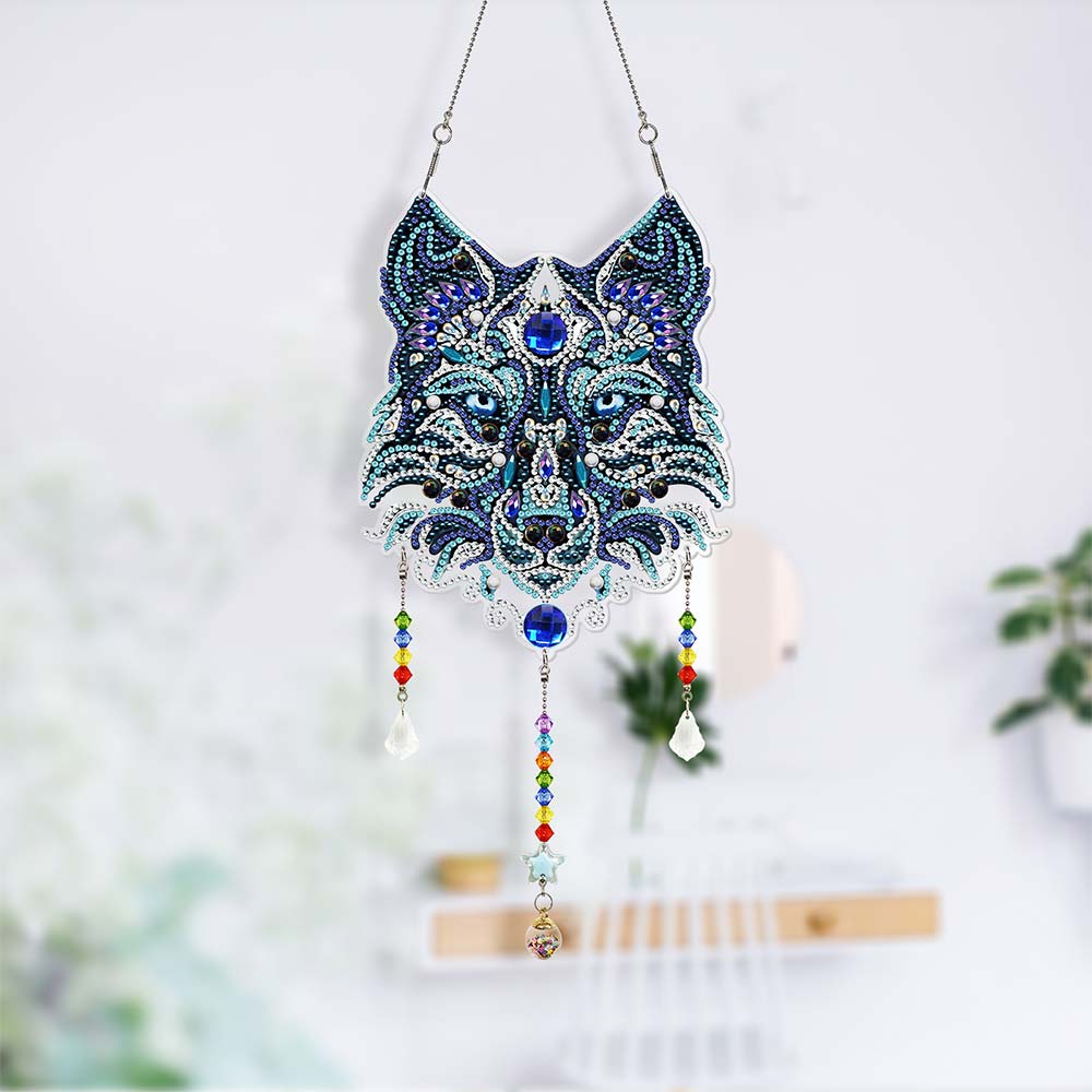 5D Diamond Painting Car Mirror Hanger Wolf