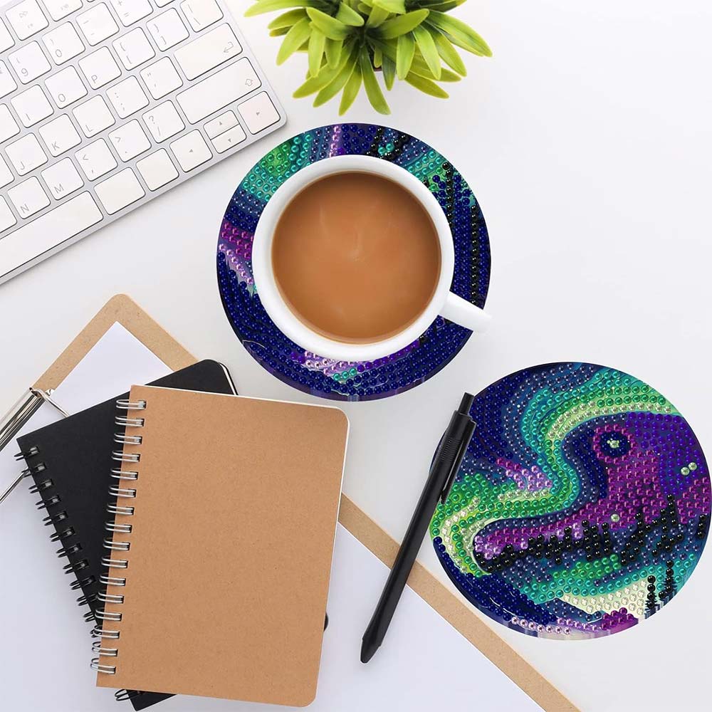 5D Diamond Painting Coaster Aurora
