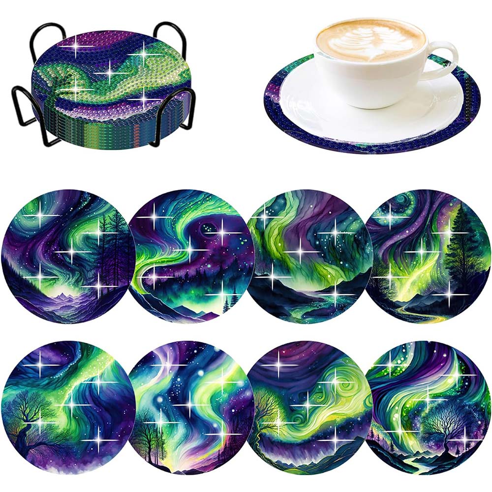 5D Diamond Painting Coaster Aurora