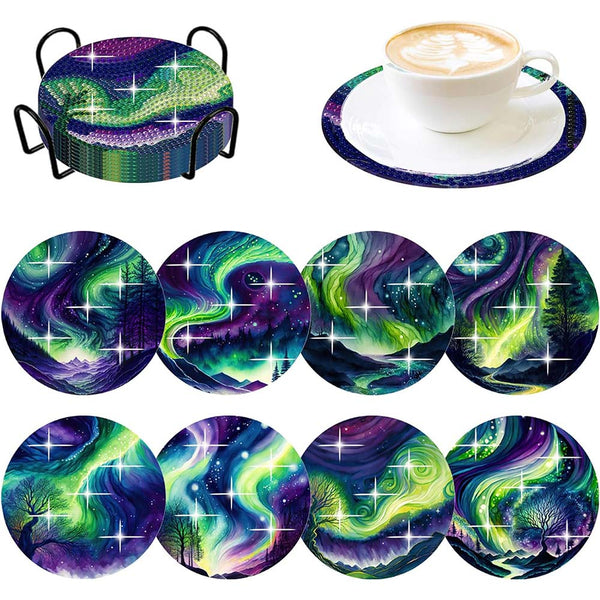 5D Diamond Painting Coaster Aurora