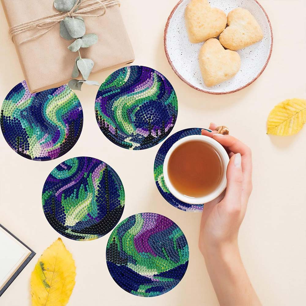 5D Diamond Painting Coaster Aurora