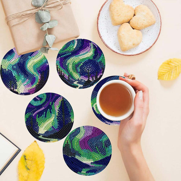 5D Diamond Painting Coaster Aurora