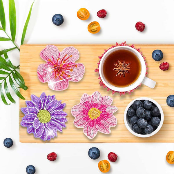 5D Diamond Painting Coaster Flowers