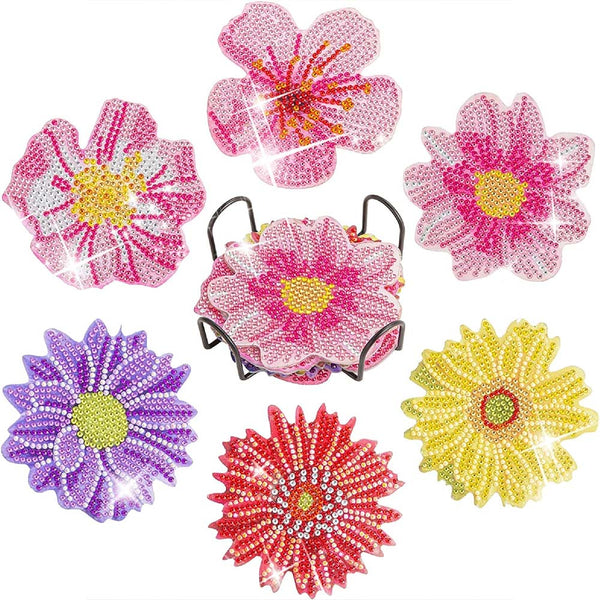 5D Diamond Painting Coaster Flowers