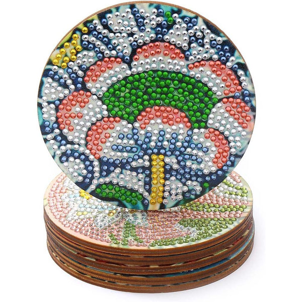 5D Diamond Painting Coaster with Flowers