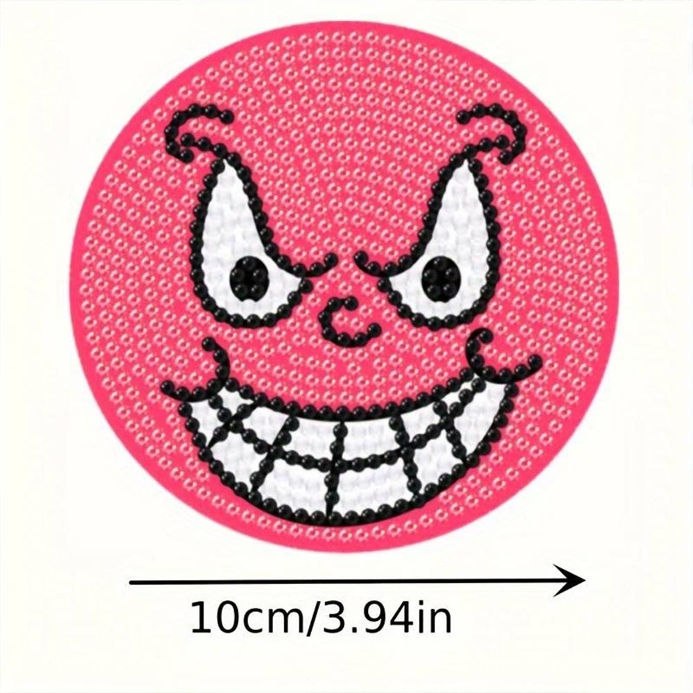 5D Diamond Painting Coaster Emoji 8 Pieces