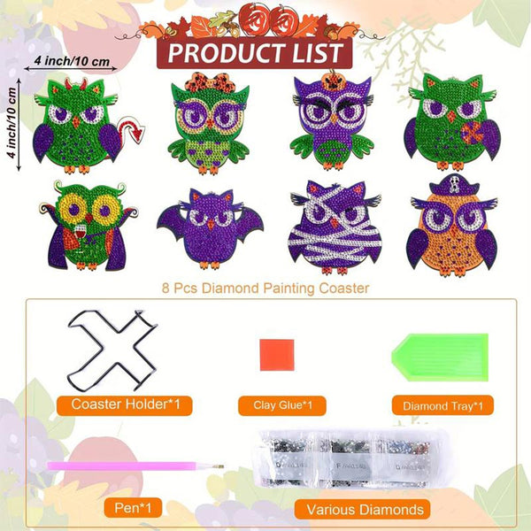 5D Diamond Painting Coaster Owls