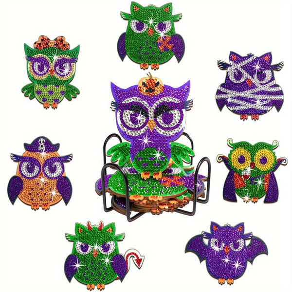 5D Diamond Painting Coaster Owls