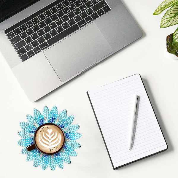 5D Diamond Painting Coaster Colored Flowers
