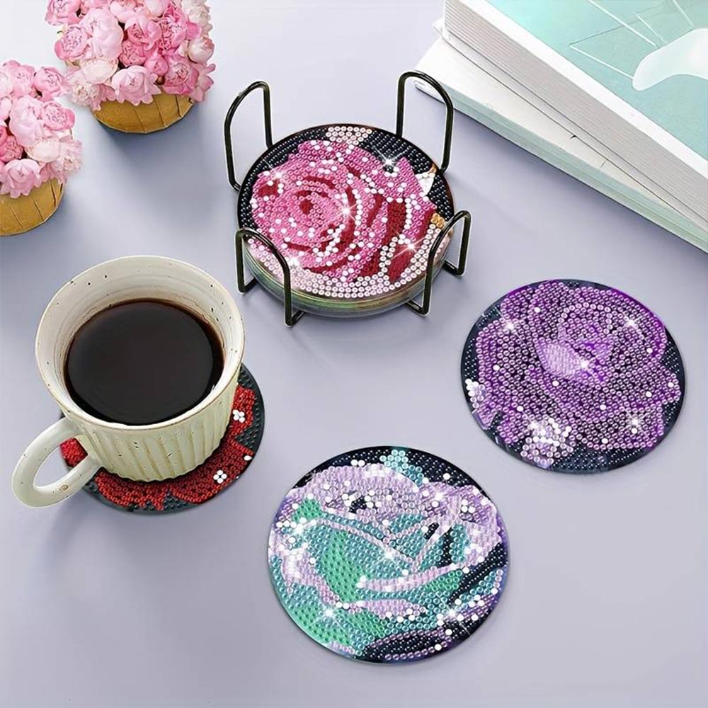 5D Diamond Painting Coaster Colored Roses
