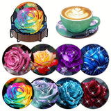 5D Diamond Painting Coaster Colored Roses