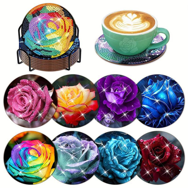 5D Diamond Painting Coaster Colored Roses