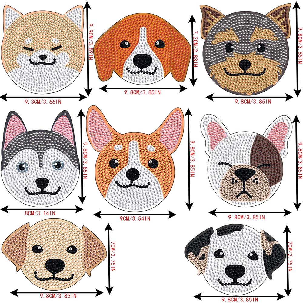 5D Diamond Painting Coaster Dogs