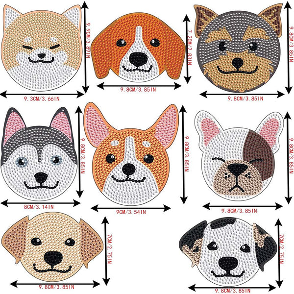 5D Diamond Painting Coaster Dogs