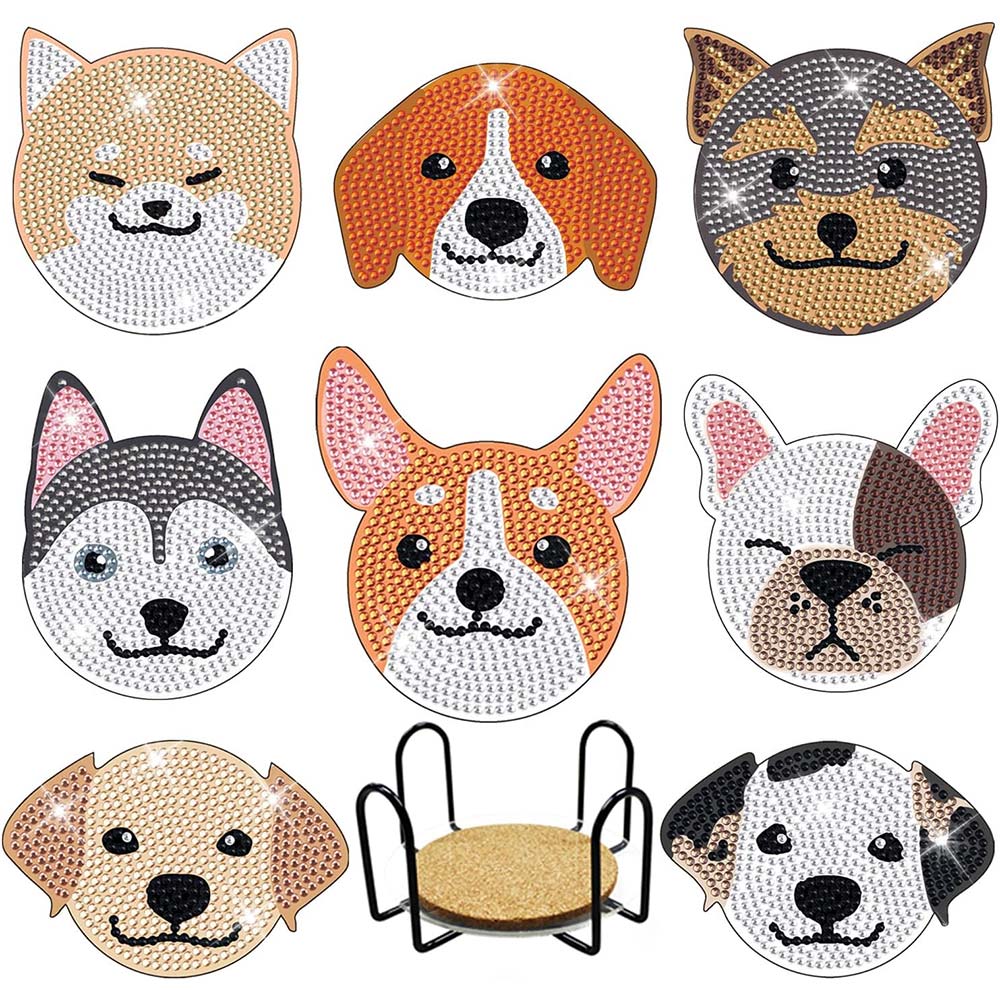 5D Diamond Painting Coaster Dogs