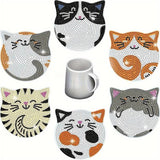 5D Diamond Painting Coaster with Cats