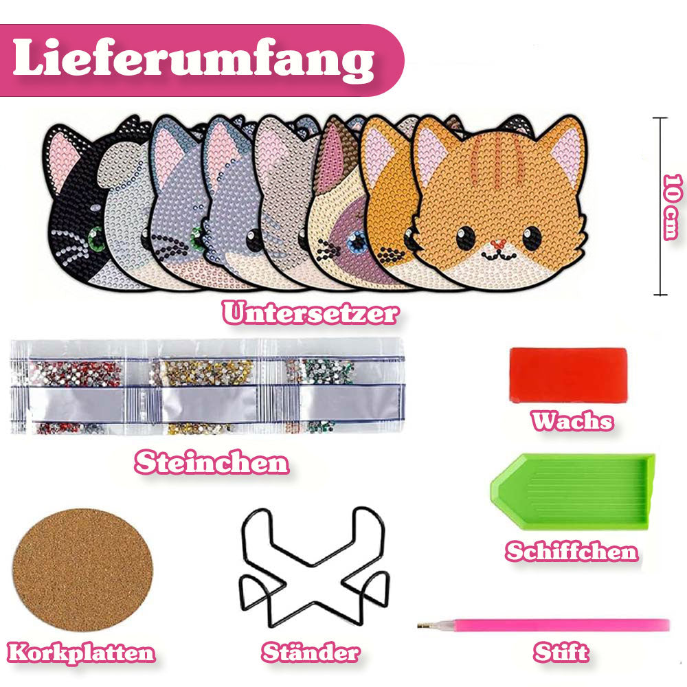 5D Diamond Painting Coaster Cats