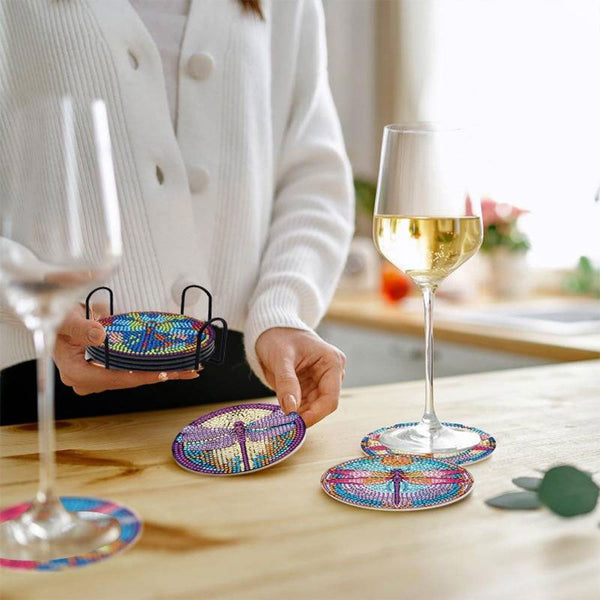 5D Diamond Painting Coaster Dragonflies