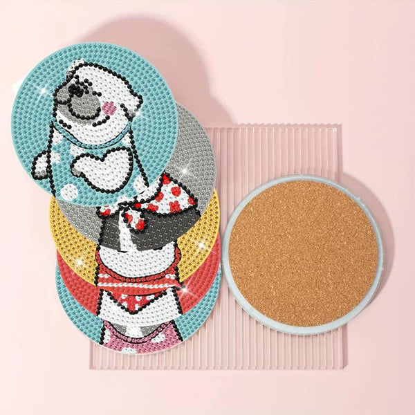5D Diamond Painting Coaster Lucky Dogs