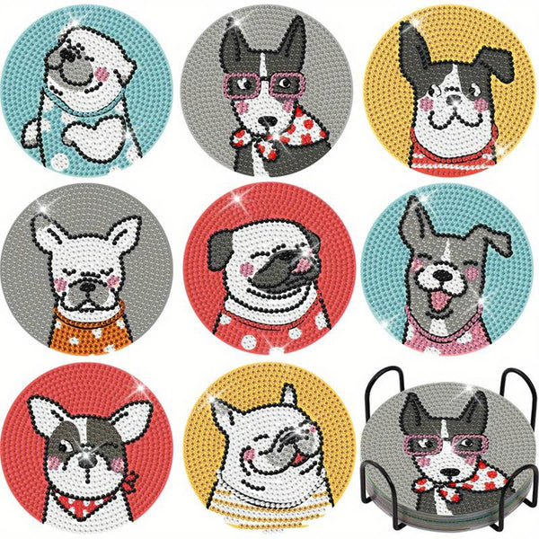 5D Diamond Painting Coaster Lucky Dogs