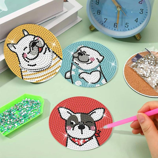 5D Diamond Painting Coaster Lucky Dogs