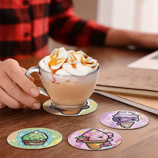 5D Diamond Painting Coaster Funny Ice Cream Cones