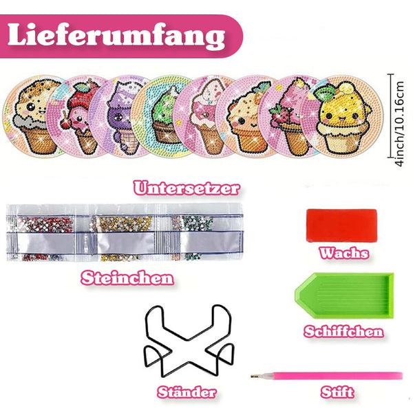 5D Diamond Painting Coaster Funny Ice Cream Cones