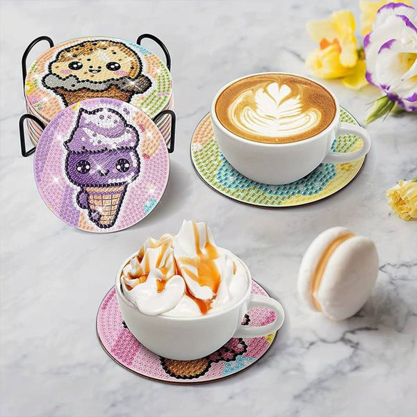 5D Diamond Painting Coaster Funny Ice Cream Cones