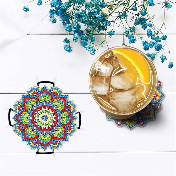 5D Diamond Painting Coaster Mandala Flowers