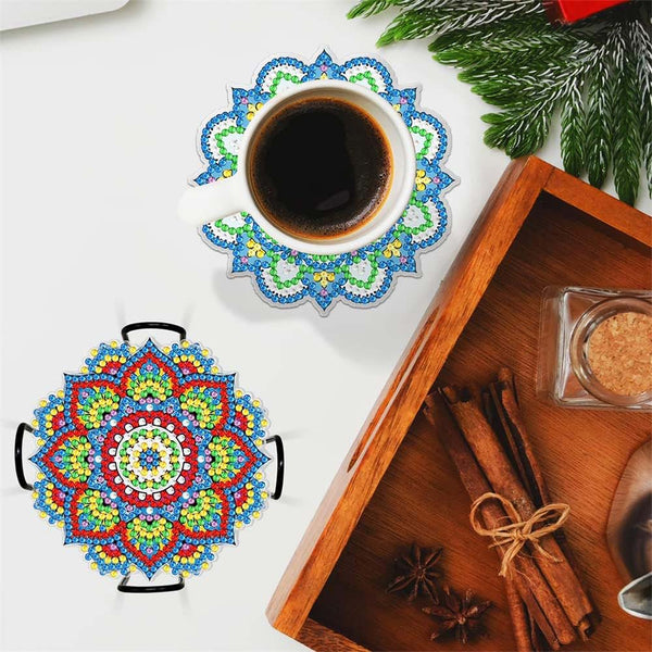 5D Diamond Painting Coaster Mandala Flowers
