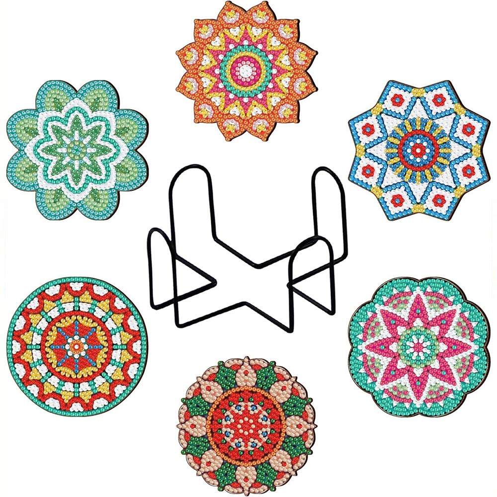 5D Diamond Painting Coaster with Mandala Flowers