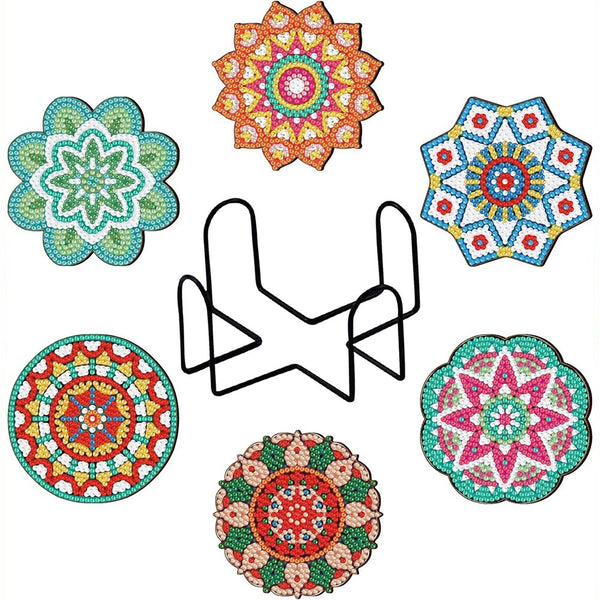 5D Diamond Painting Coaster with Mandala Flowers
